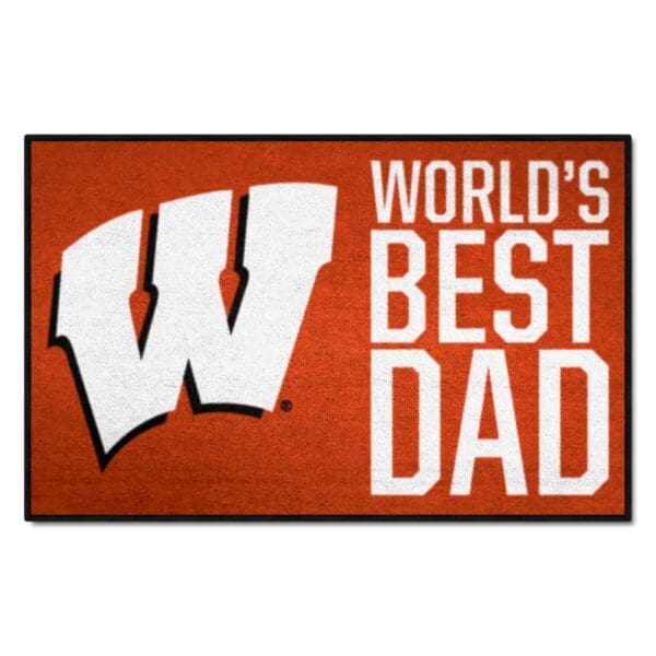 Wisconsin Badgers Starter Mat Accent Rug 19in. x 30in. Worlds Best Dad Starter Mat 1 scaled