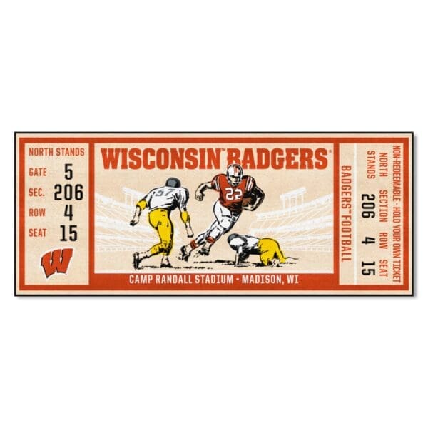 Wisconsin Badgers Ticket Runner Rug 30in. x 72in 1 scaled