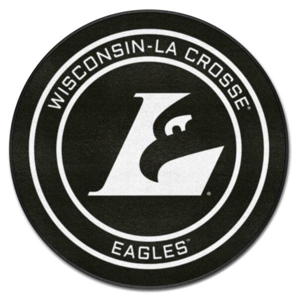 Wisconsin La Crosse Hockey Puck Rug 27in. Diameter 1 scaled