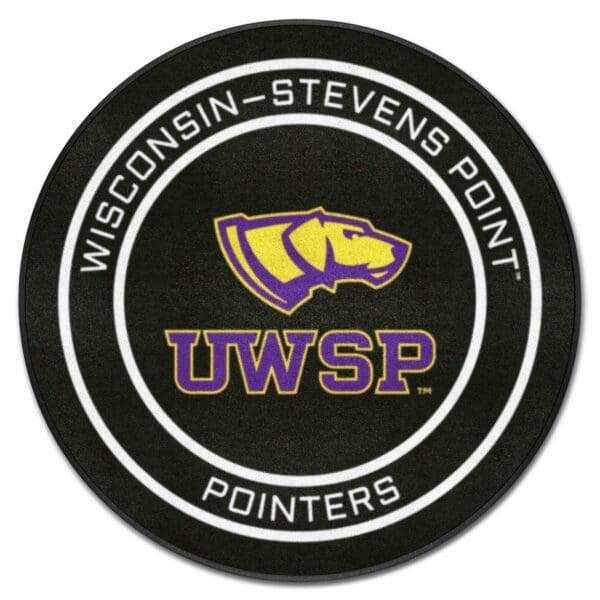 Wisconsin Stevens Point Hockey Puck Rug 27in. Diameter 1 1 scaled