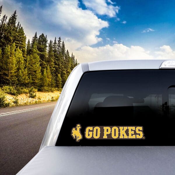 Wyoming Cowboys 2 Piece Team Slogan Decal Sticker Set