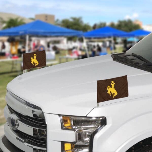 Wyoming Cowboys Ambassador Car Flags - 2 Pack Mini Auto Flags