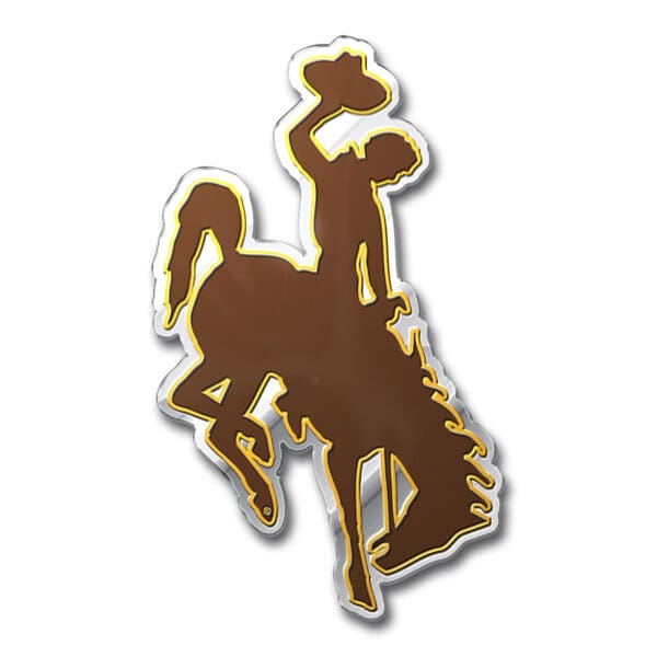 Wyoming Cowboys Heavy Duty Aluminum Embossed Color Emblem 1 1