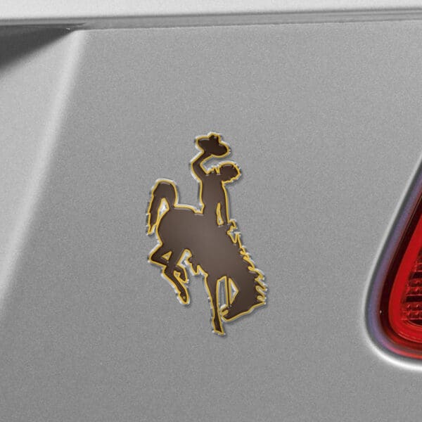 Wyoming Cowboys Heavy Duty Aluminum Embossed Color Emblem