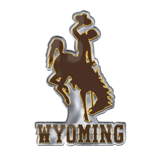 Wyoming Cowboys Heavy Duty Aluminum Embossed Color Emblem Alternate 1 1