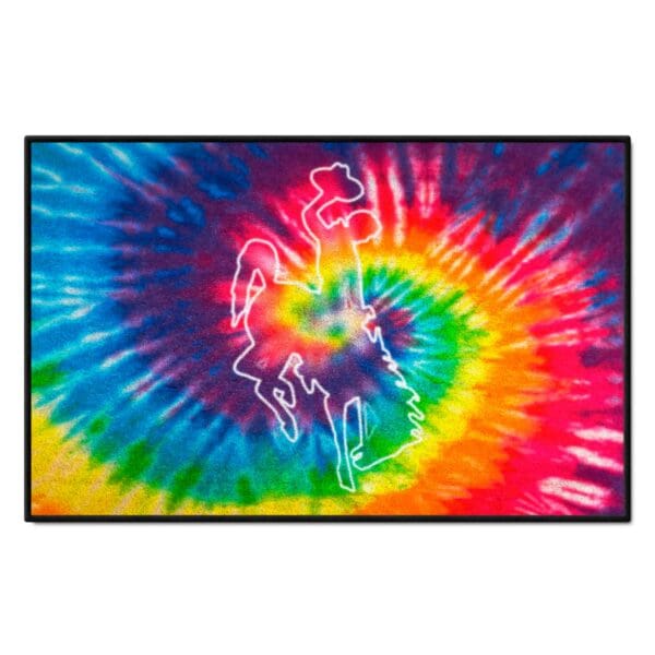 Wyoming Cowboys Tie Dye Starter Mat Accent Rug 19in. x 30in 1 1 scaled